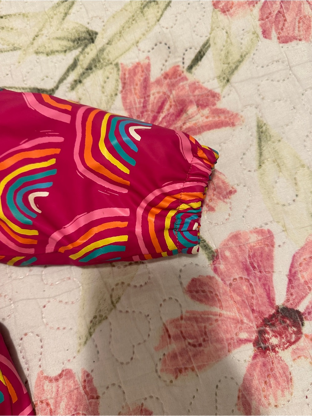 Hatley Rainy Rainbows Sherpa Lined Baby Rain Bundler Suit Size 9-12 Months - Picture 5 of 11